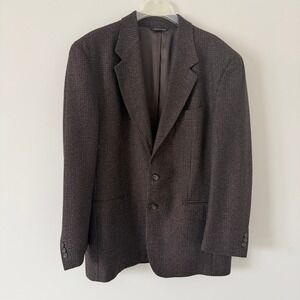 Fierte s.r.l. - Made in Italy Mens Brown Plaid Blazer Sport Coat 40R 100% Wool